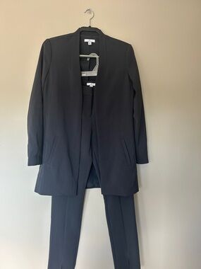 Halston Heritage Black Longline Open-Front Blazer